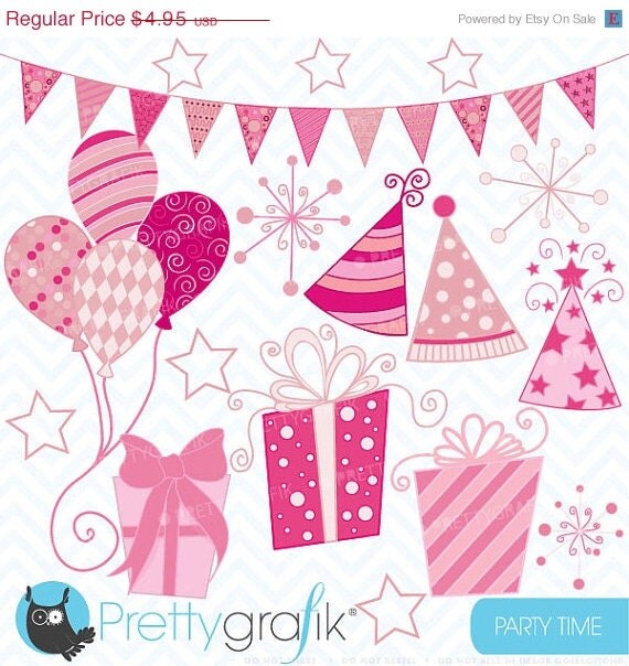 80% OFF SALE Party time clipart commercial use, vector graphics, digital clip art, digital images - CL410 Il_570xn