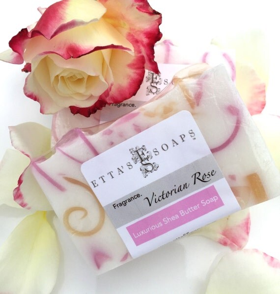 Victorian Rose Glycerin Soap Made with Shea Butter by Ettassoaps