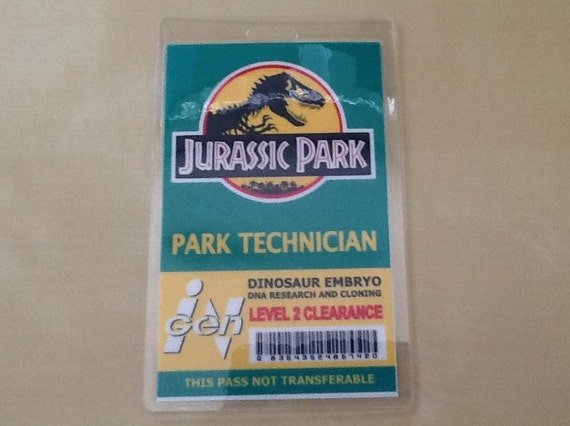 Items Similar To Jurassic Park Park Technician Id Pass Park Pass On 
