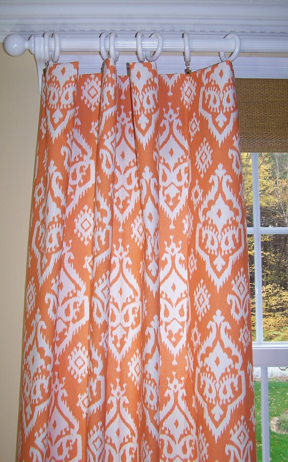 Ikat Curtains Orange CURTAINS. Comanche Orange.Premier Prints