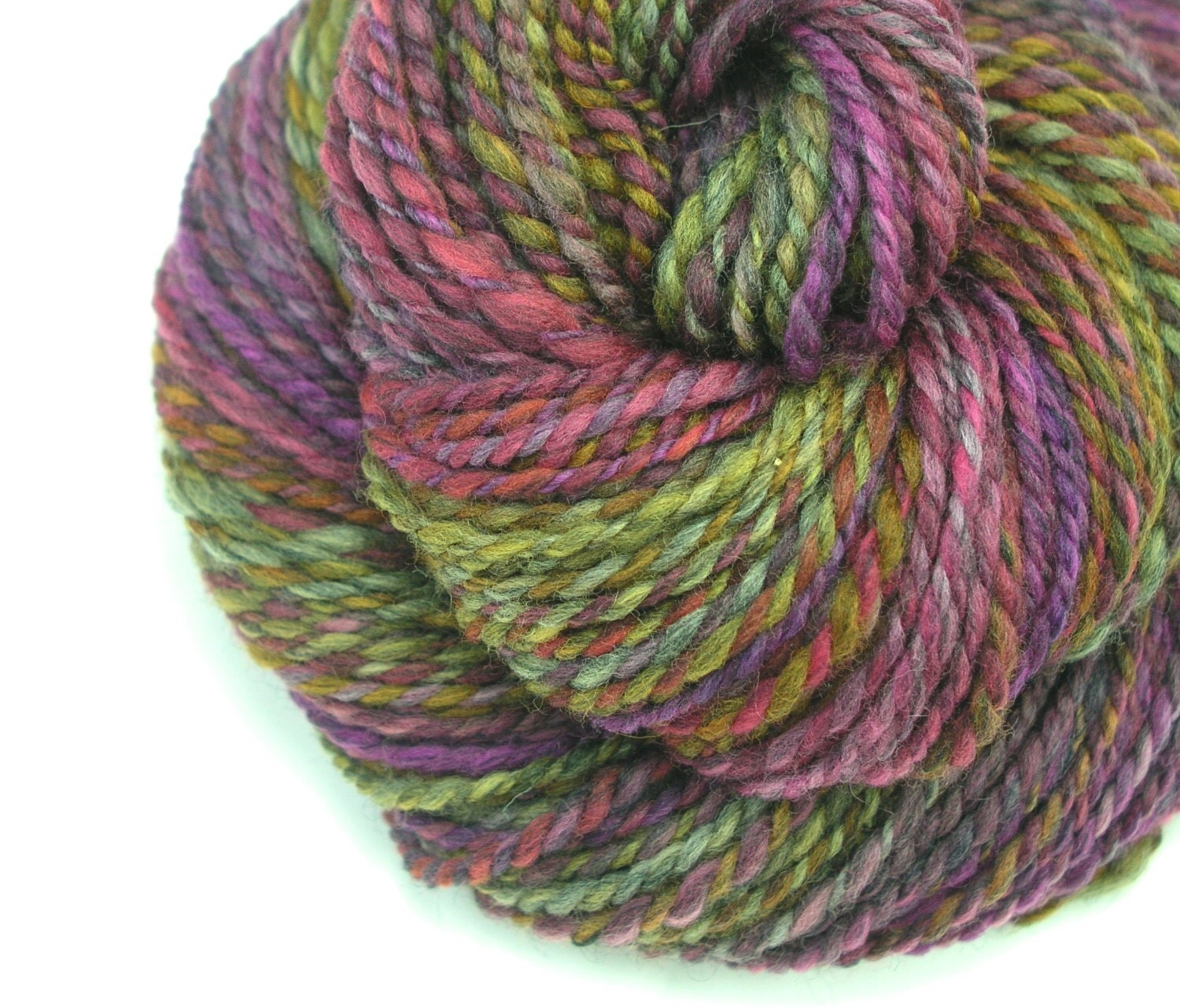 Handspun Yarn DK Light Worsted Weight Merino Silk Two Ply