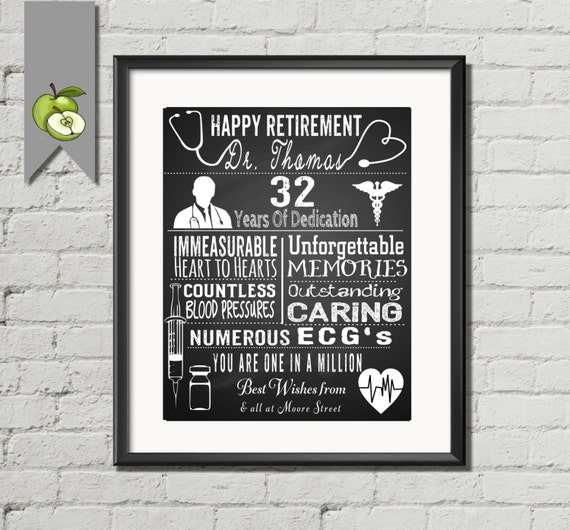 Nurse Retirement gift Doctor retirement by TheArtyApples on Etsy