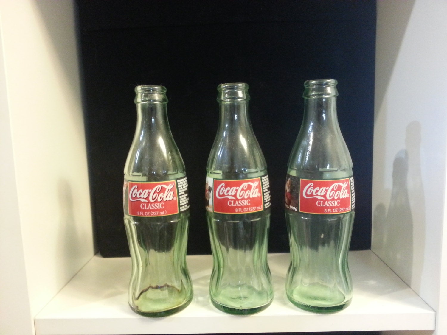 Set of 3 Empty Coca Cola Coke Classic Bottles by DeAnnasAttic