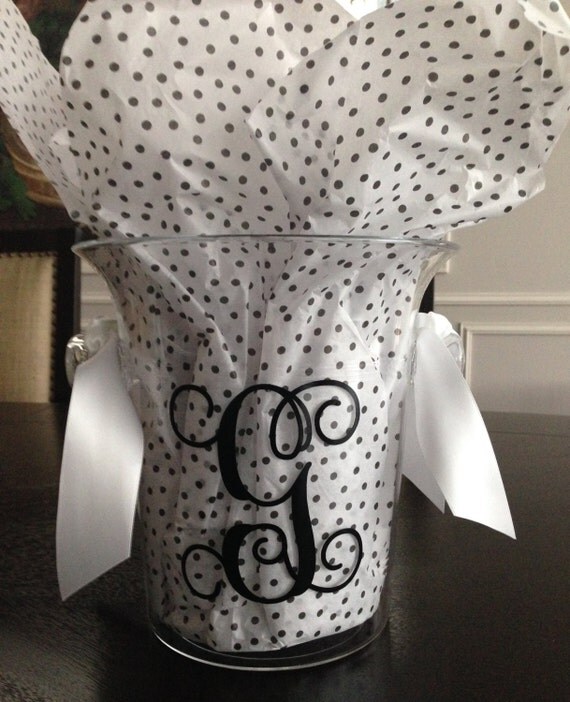 Personalized Acrylic Champagne Bucket with a Single Initial