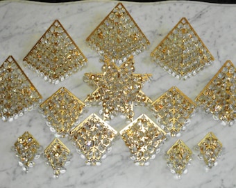 Vintage Antique Crystal Glass Screw in Place Prism Plate replacement Parts - Over 480 Prisms
