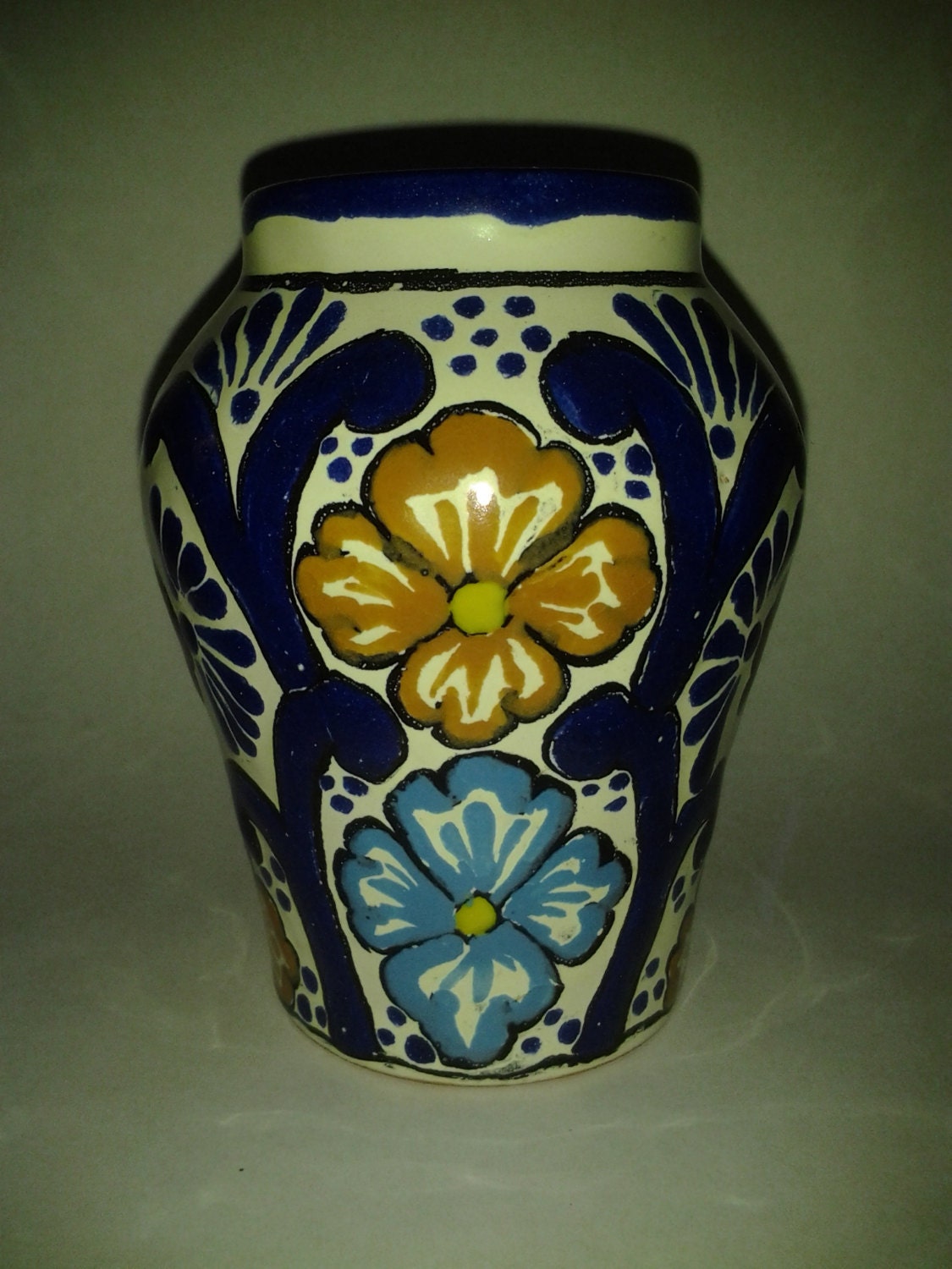 Vase Southwestern Mexican folk art pottery vase An by artiques71