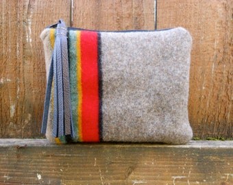 Wool Fabric Clutch Bag Purse Pendleton Wool Fabric
