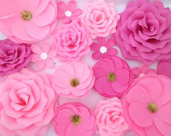 16 Paper Flowers/ Wall Flowers/ Arch Flowers/ Wedding Decoration/ Large Flowers/ Party Decoration/ Baby Shower Decorations/ Nursery Wall