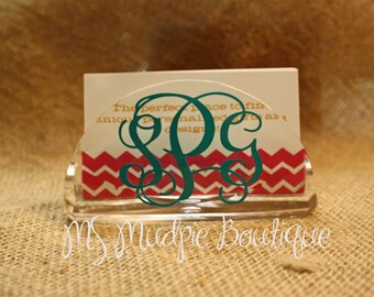 Personalized Business Card Holder, Monogrammed Business Card Holder