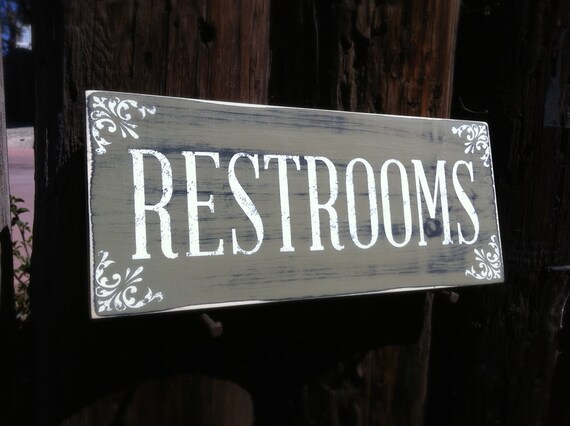 Rustic for Wedding Ranch Sign rustic   Restroom made  Custom Wedding  Outdoor sign restroom