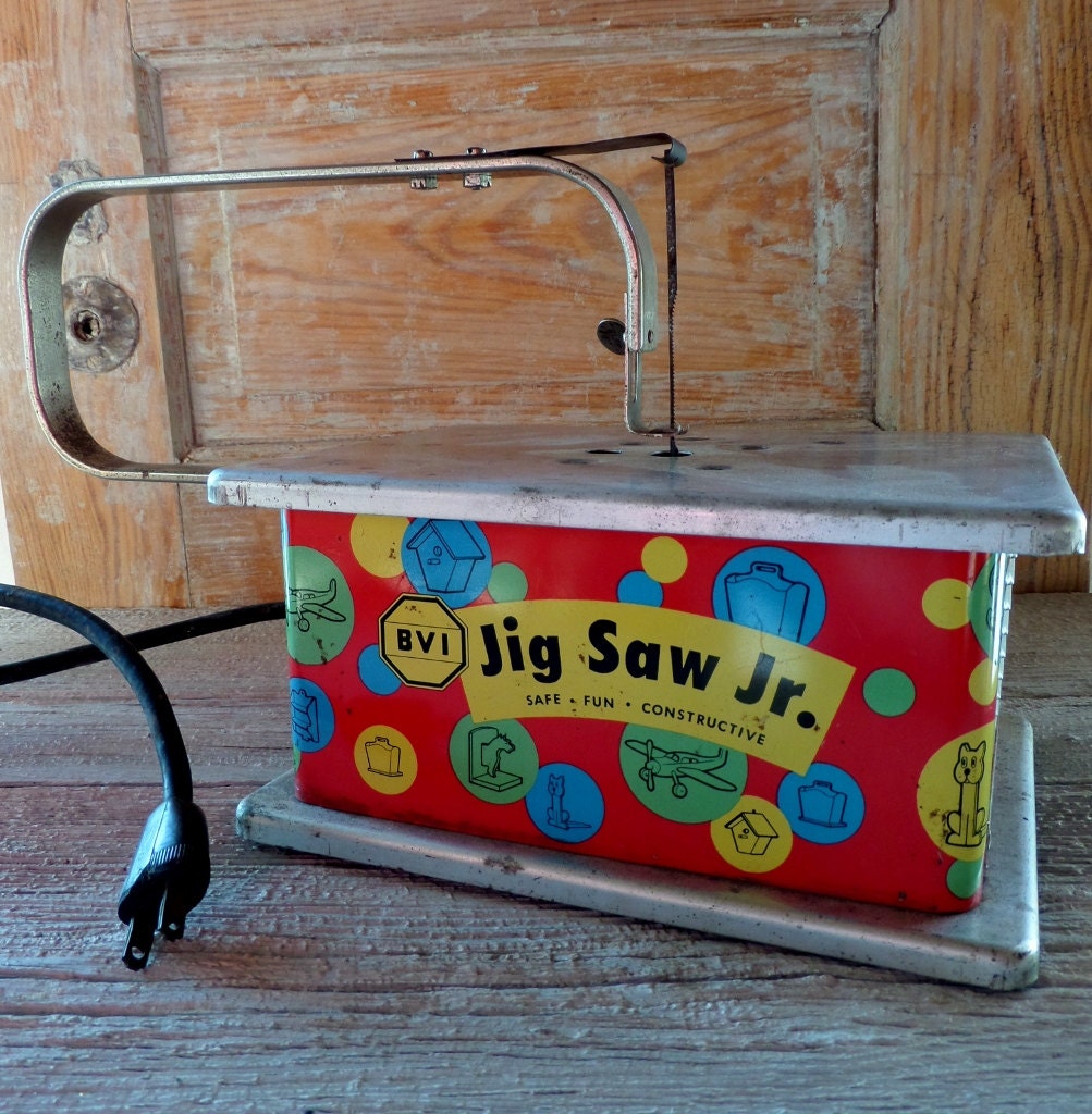 Jig Saw Jr Vintage Toy Mid Century Working Toy Saw by JacksonMill