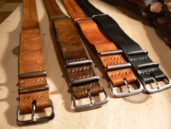 Zulu strap, leather watch strap, watch band, leather watch band, watch ...