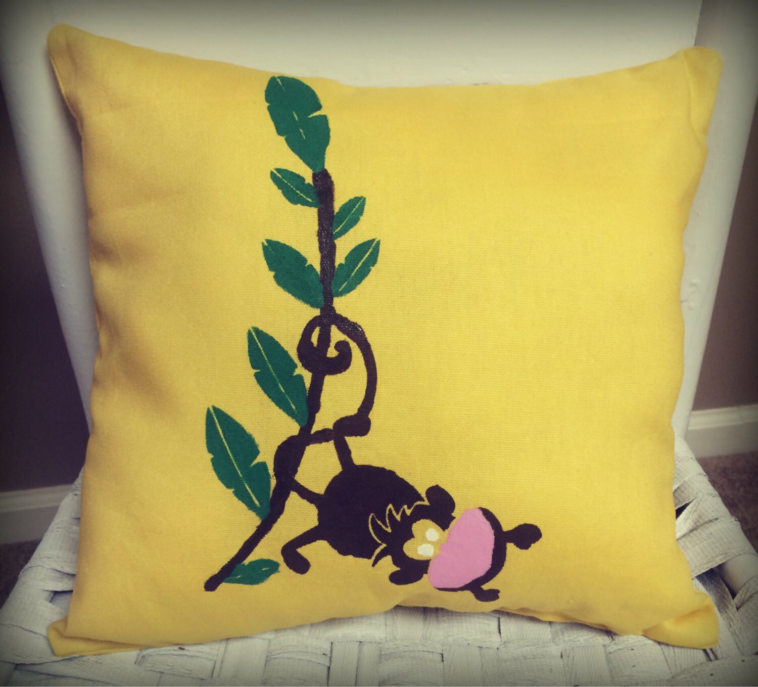 Monkey pillow by LittleEtrends on Etsy