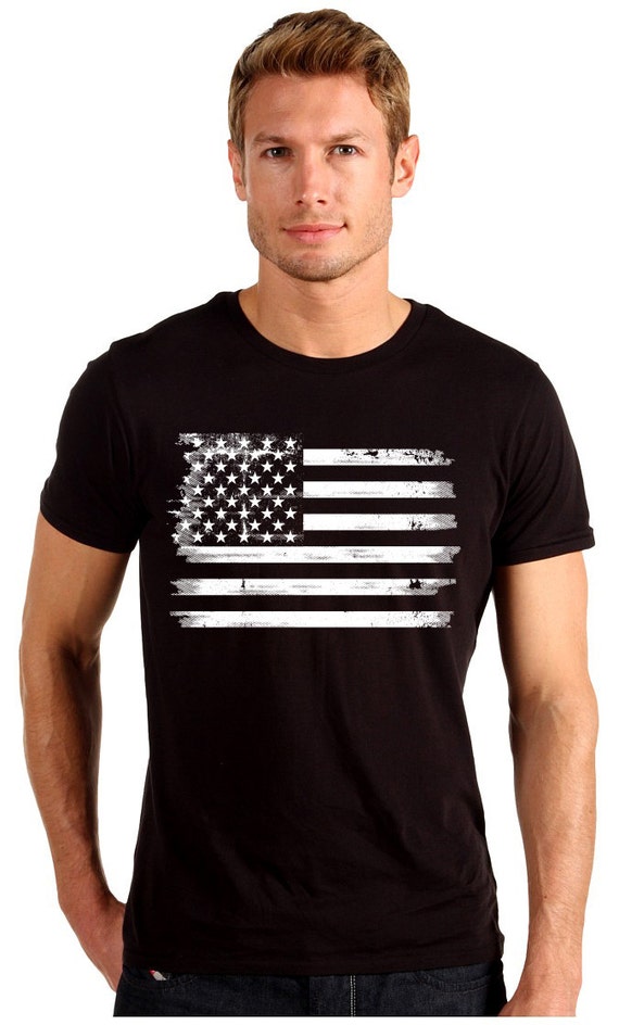 american flag t-shirt - distressed design -- 100% cotton