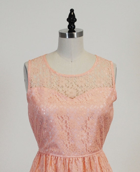 PROVENCE Peach CUSTOM FIT : Peach lace dress sweetheart