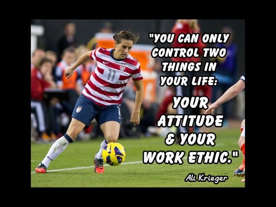 Soccer Poster Ali Krieger Photo Quote Wall Art Print by ArleyArt