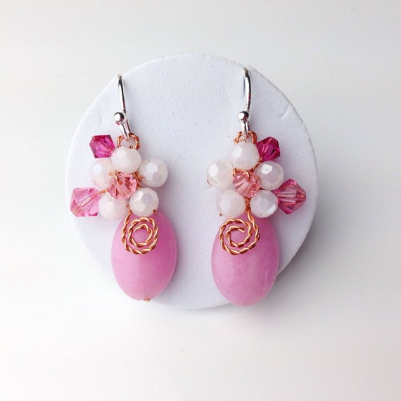 Pink Candy Earring/Dangle earrings/Colourful by PastelGems on Etsy