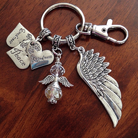 Christian Keychain Keychain Angel Keychain Angel Wing