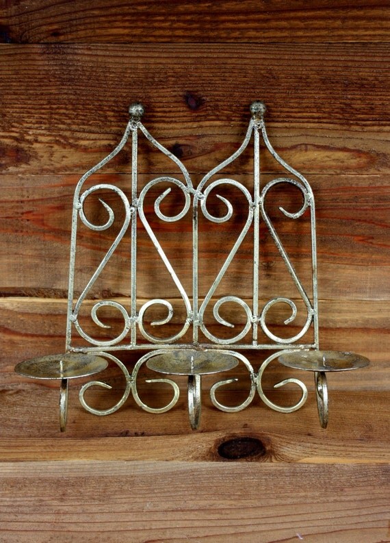 Vintage Antique Gold Wall Candle Holder