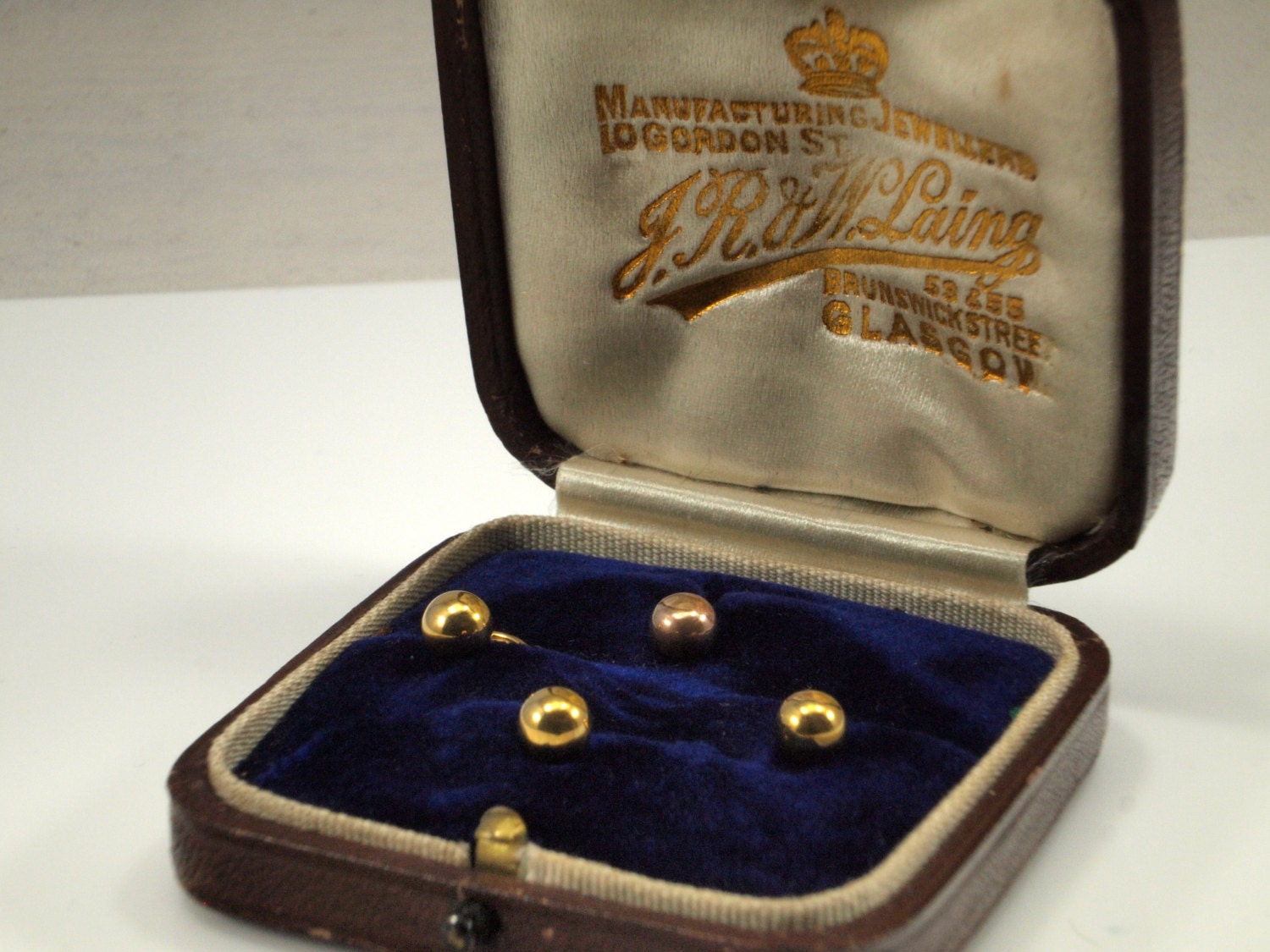 Solid Gold Dress Studs Mens Antique Shirt Studs 9ct