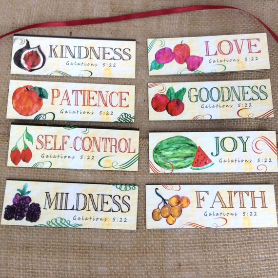 English/Spanish FRUITS Of The SPIRIT Bookmark Gift Set of 9