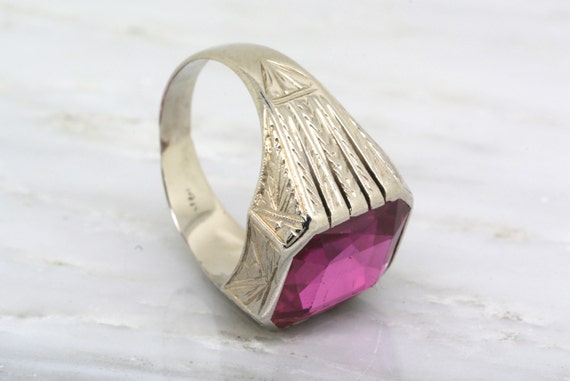 Vintage 1940s Art Deco Retro Men's Pinky Ring by pebbleandpolish