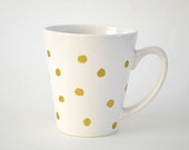 Items similar to Polka Dot Mug - Gold Dot Mug - Polka Dot Gold Mug ...