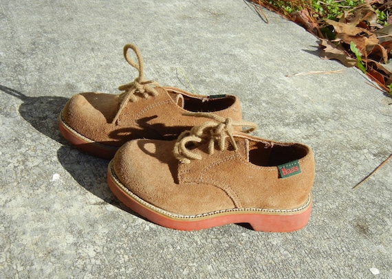 kids tan brown colored rare BASS suede shoes by HerUniqueThrifts