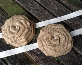 Burlap Flower / Burlap Curtain Tie Back / Rustic Home Decor / Shabby Chic Burlap Flower / Shabby Chic Home Decor
