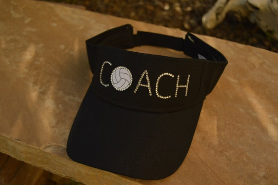 Volleyball Coach Visor  Hat - in your choice of rhinestone color
