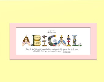 Confirmation Gifts - Personalized MATTED Print; Personalized Confirmation gifts for Girls and Boys; Christian Gifts