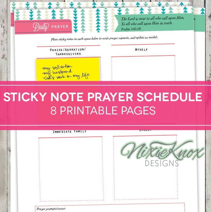 Prayer List Schedule Printable 8 Printable by PerennialPlanner