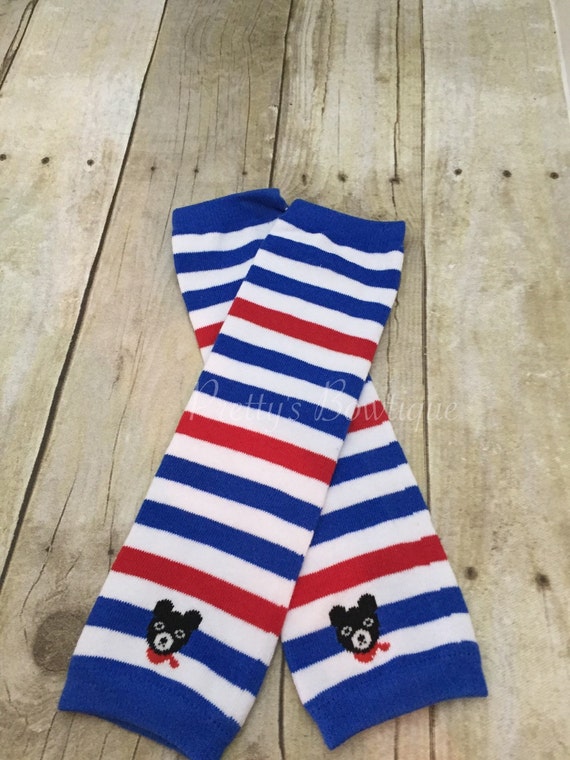 Red White and Blue Leg Stripe WarmersBaby leg by PrettysBowtique