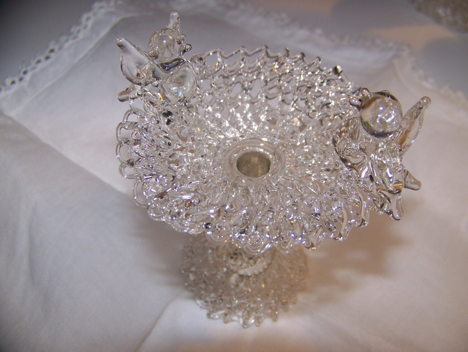 Bird Bath Hand Blown Glass