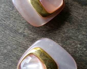 Pretty retro pink and gold earrings