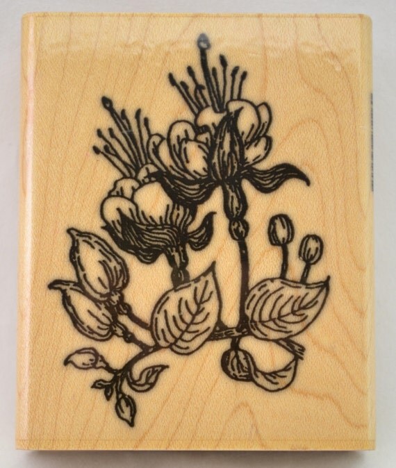 Inkadinkado Rubber Stamp Fuchsia Wood Rubber