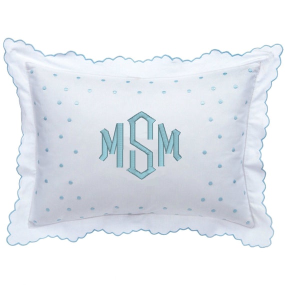 Personalized Baby Pillow Monogrammed Swiss Dot by LLMonograms