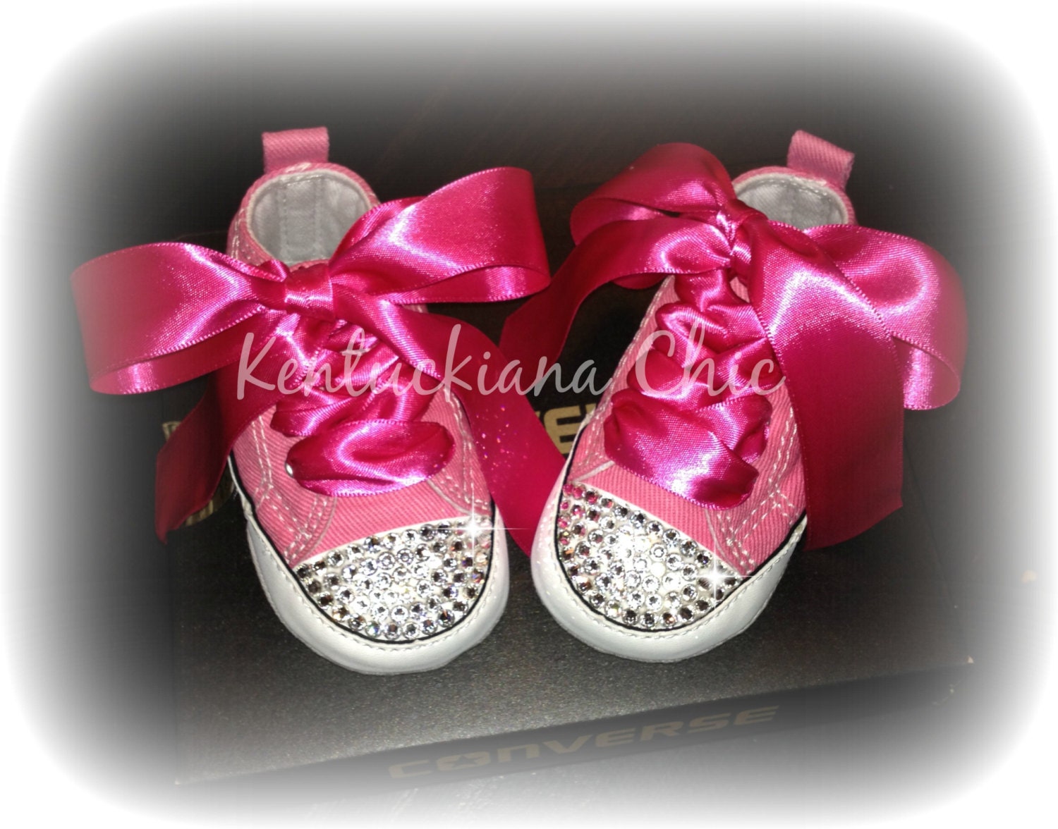 Pink & Hot Pink Converse Baby Bling Crib Shoes by KentuckianaChic