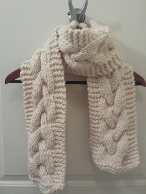 Cable Knit Scarf by CoffeeBeanKnitting on Etsy