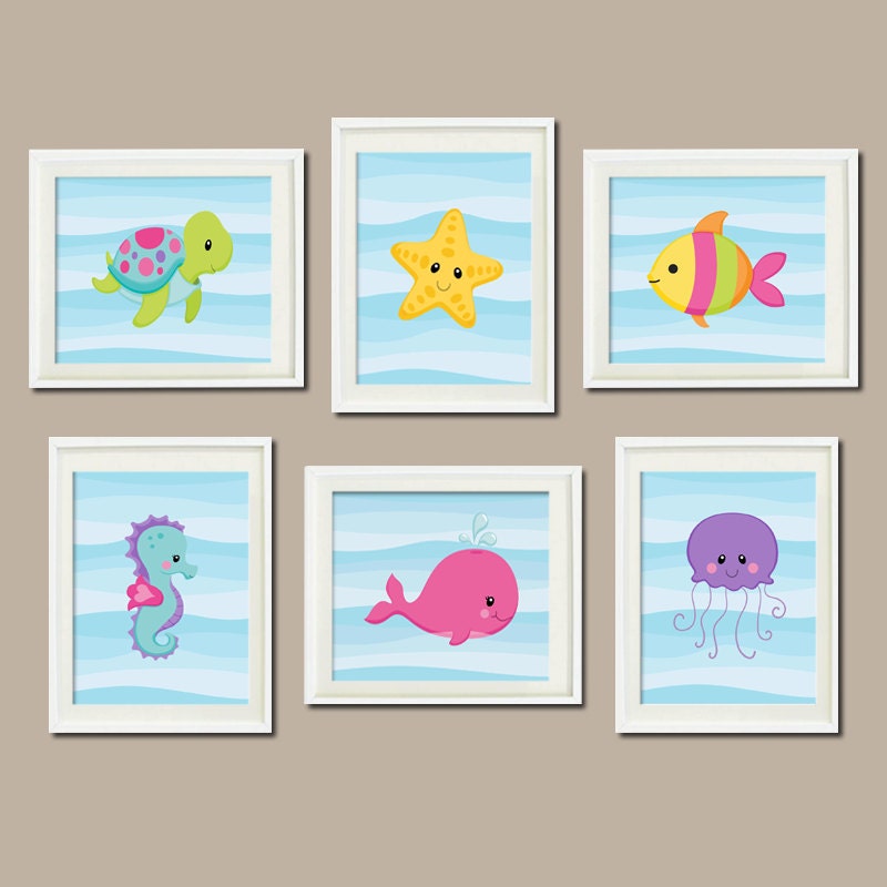 Download Baby Girl Nursery Art Sea Life Sea Animals by ...