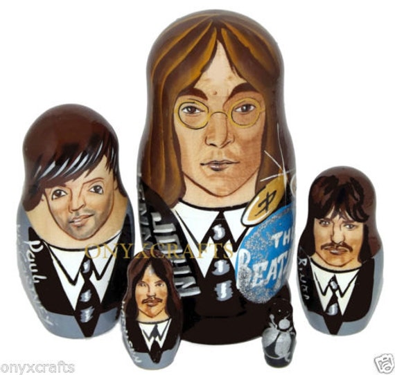 Items similar to The Beatles on Russian Nesting Dolls. John Lennon