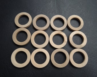 20Pcs 25mm Wood ring with big hole wooden Circle Wood donut(W1016)