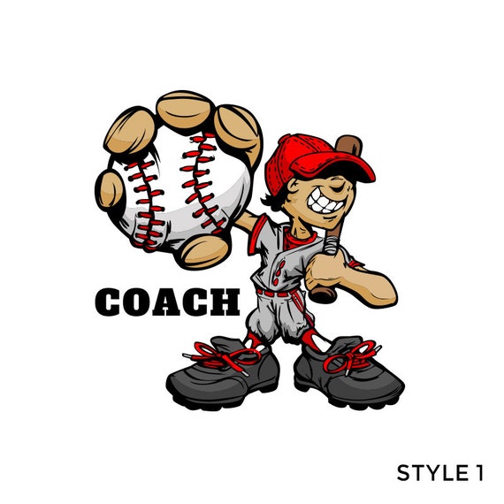 Baseball League COACH Cartoon Graphic Decal Vinyl for Car