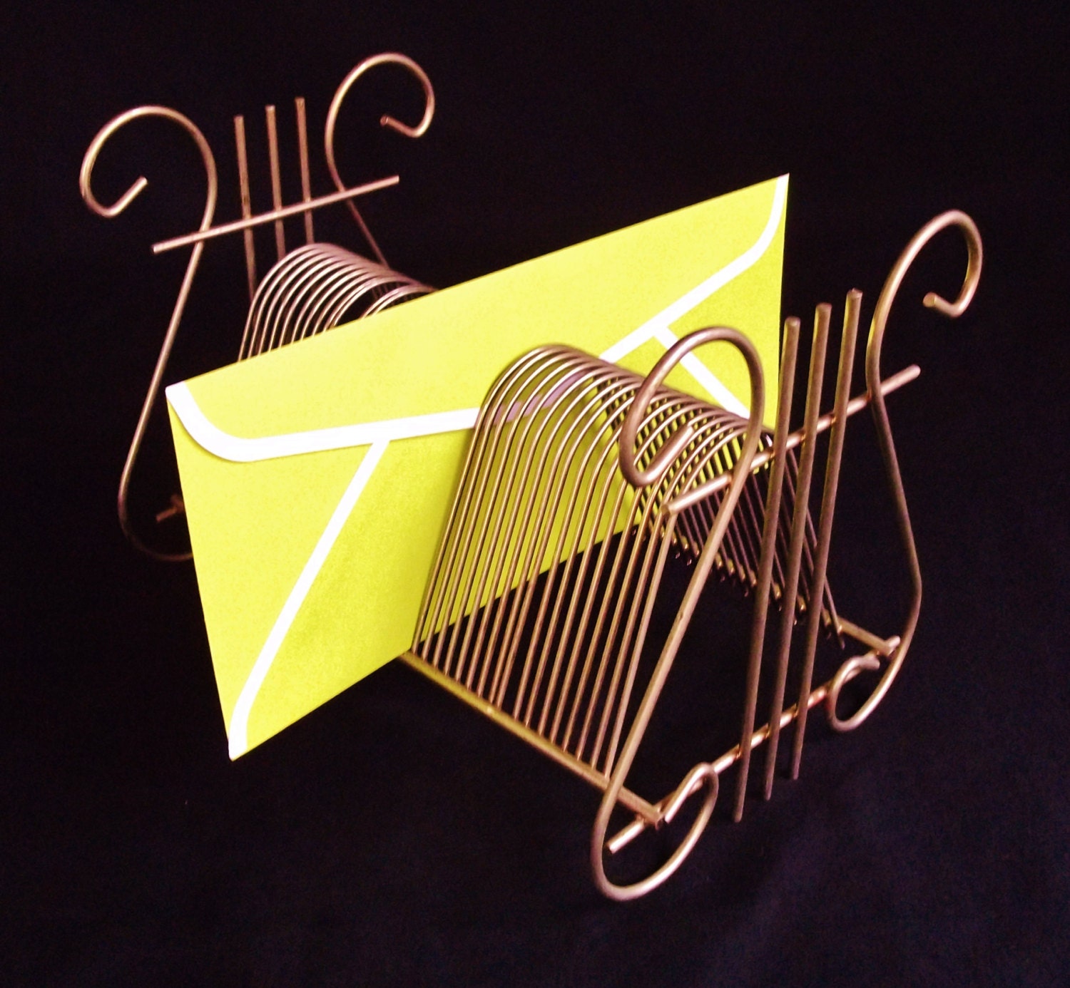 Mid Century Rustic Mail Organizer Retro 45 Record Holder Desk Organizer Mid Century Modern