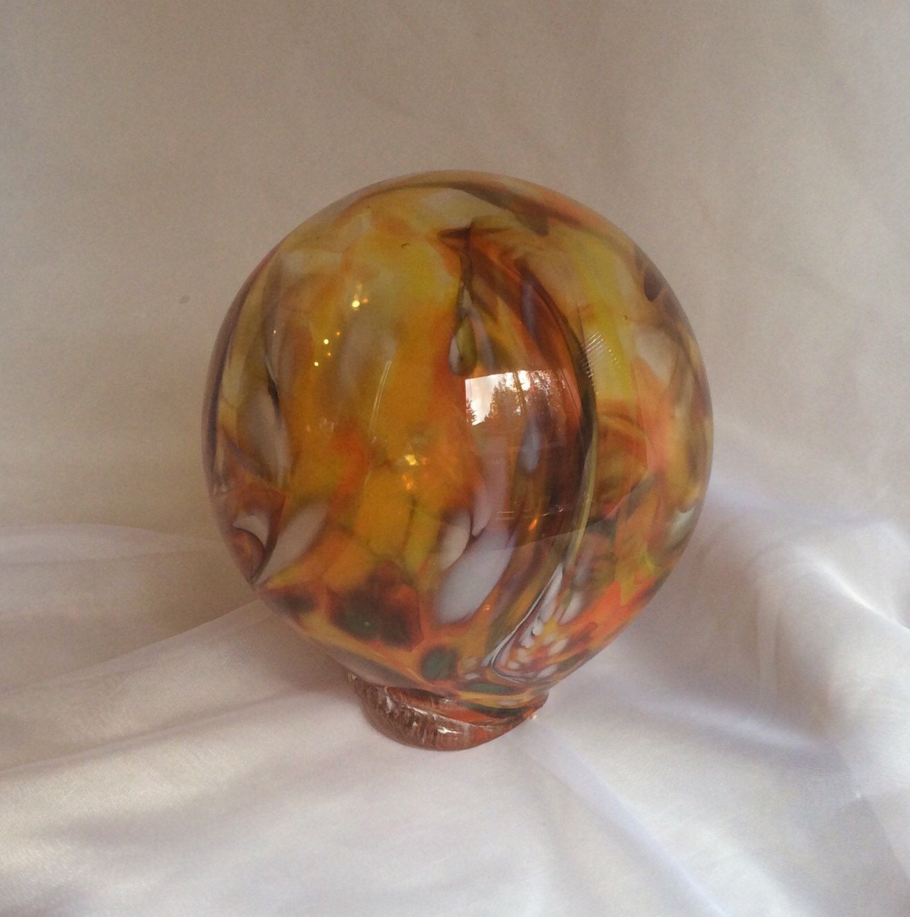 Blown Glass Garden Gazing Ball / Orb. Swirls of