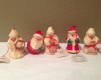 Vintage Wheatstraw Handcrafted Ornaments Santa Clause (5)