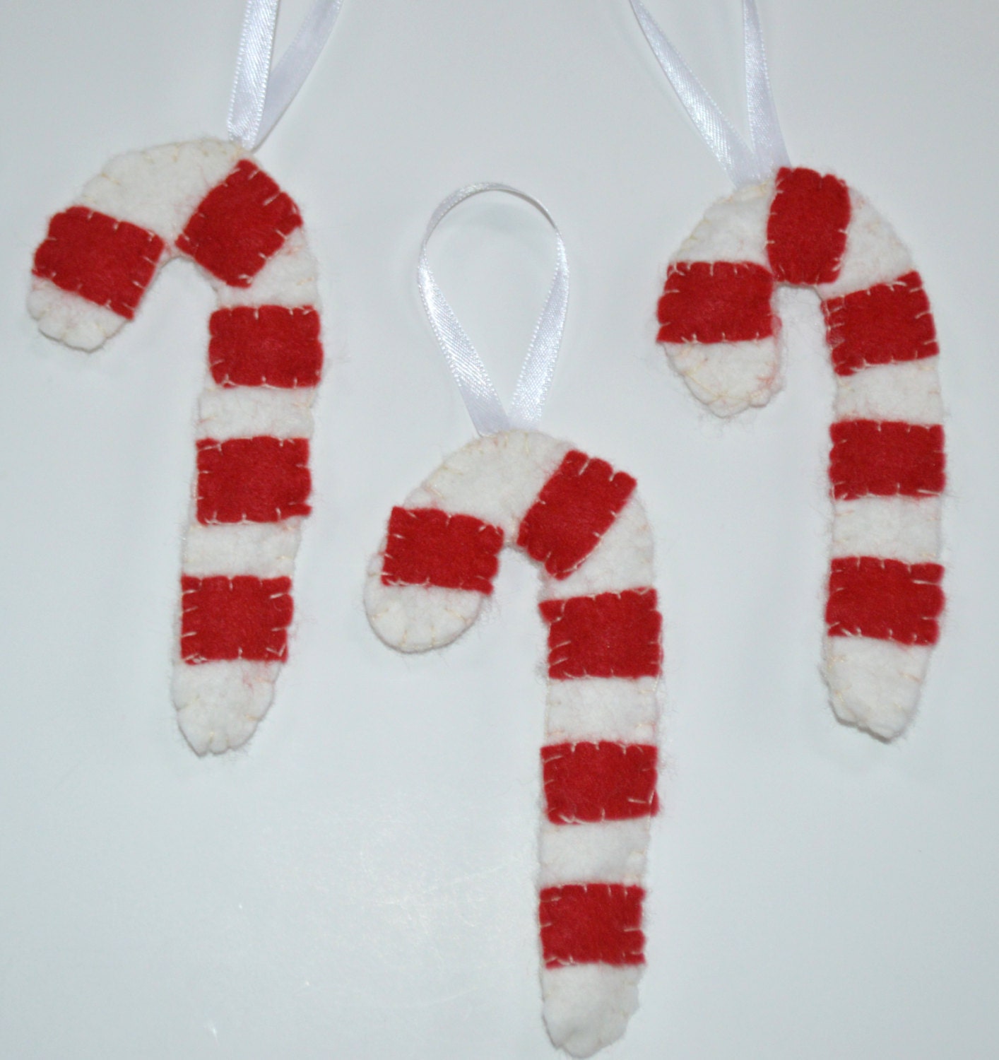 Candy Cane Ornament Felt Candy Canes Red and by