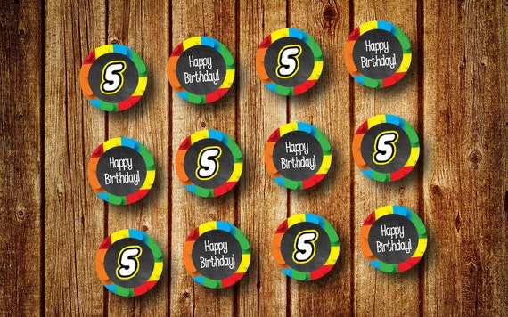 Lego Cupcake Toppers Printable Customized by LuckyLittlePrints