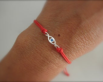 Download Gold vermeil evil eye cord bracelet with a touch of enamel