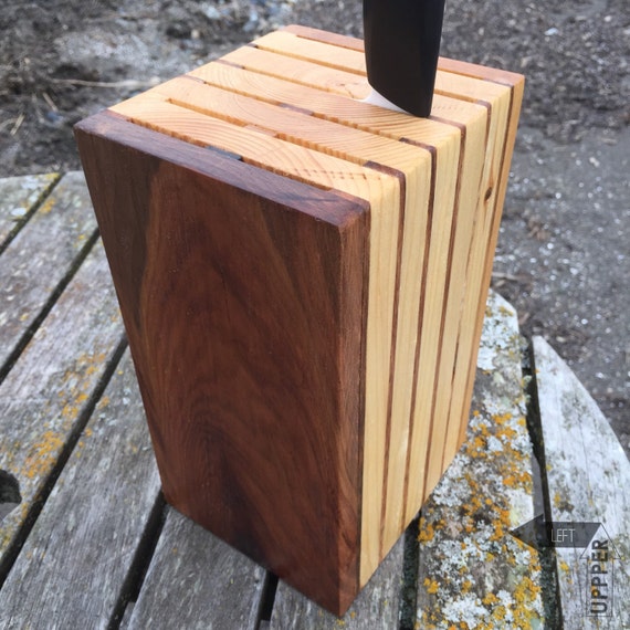Reclaimed Knife Block with Cleaver slots by UpperLeftFurniture